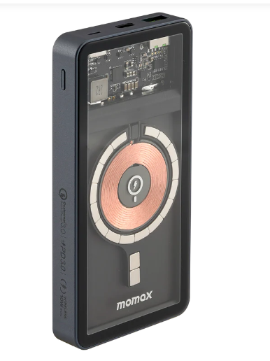 MOMAX IP100MFI Q.Mag Power+ 透明磁吸無線充流動電源 10000mAh 