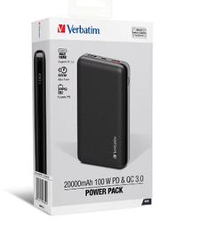 VERBATIM 66699 20000mAh 100W PD & QC 3.0 流動充電池