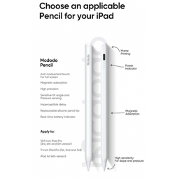 MCDODO PN-8922 MDD SKETCH SERIES ACTIVE CAPACITIVE STYLUS PEN SENSITIVITY WRITING DRAWING STYLUS PEN WITH MAGNETIC CHARGING FOR IPAD, TABLET & SMARTPHONE